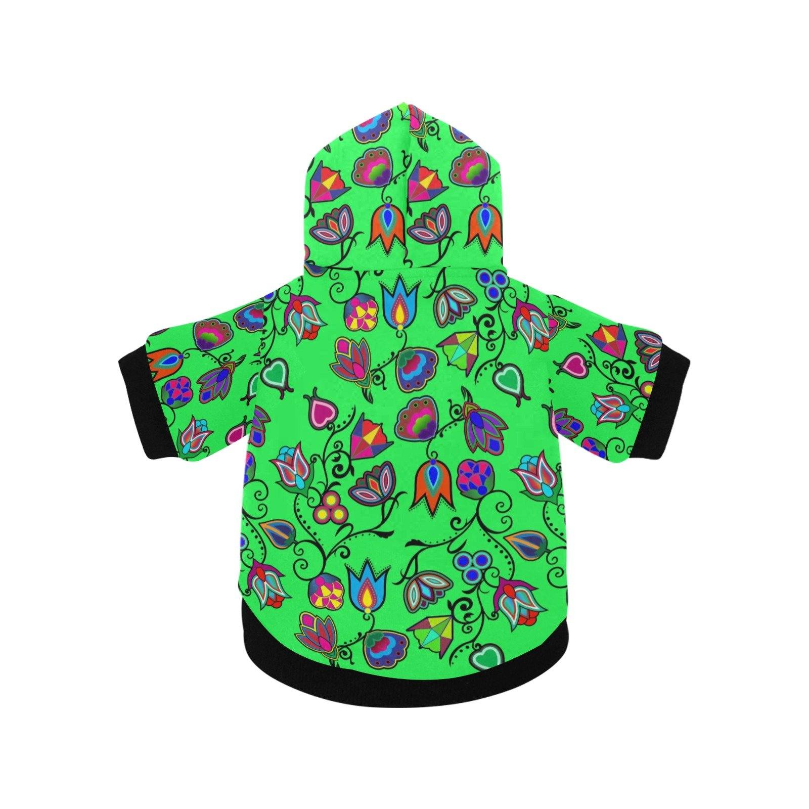 Indigenous Paisley Green Pet Dog Hoodie Pet Dog Hoodie e-joyer 