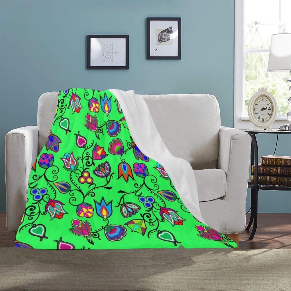 Indigenous Paisley Green Ultra-Soft Micro Fleece Blanket 40"x50" Ultra-Soft Blanket 40''x50'' e-joyer 