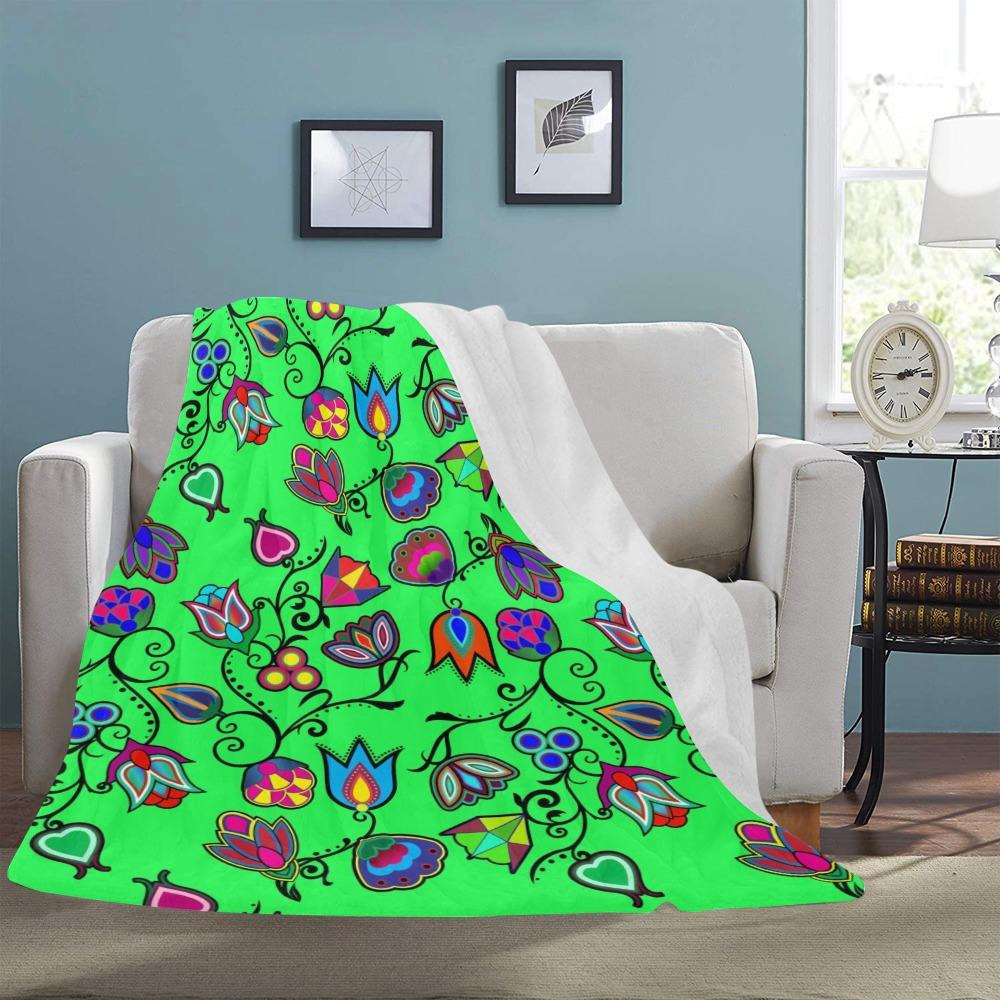 Indigenous Paisley Green Ultra-Soft Micro Fleece Blanket 60"x80" Ultra-Soft Blanket 60''x80'' e-joyer 