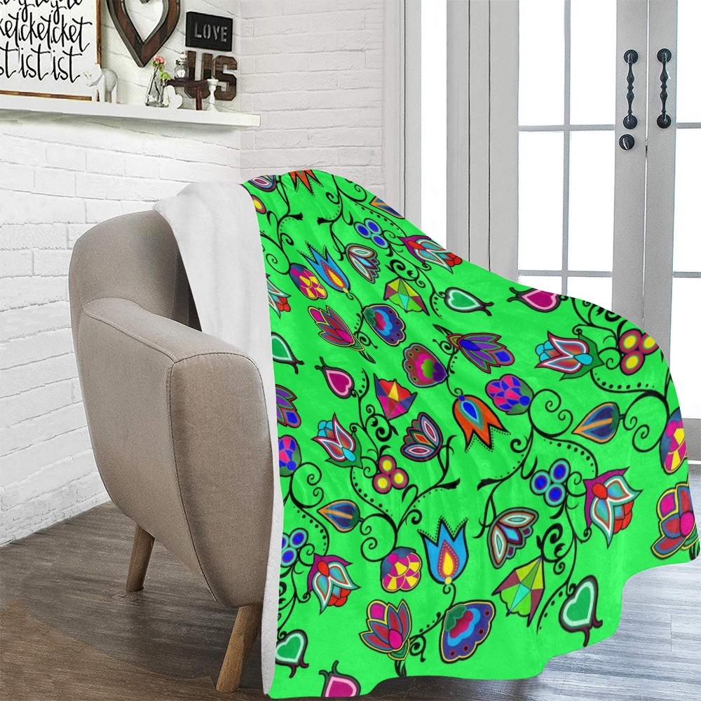 Indigenous Paisley Green Ultra-Soft Micro Fleece Blanket 60"x80" Ultra-Soft Blanket 60''x80'' e-joyer 