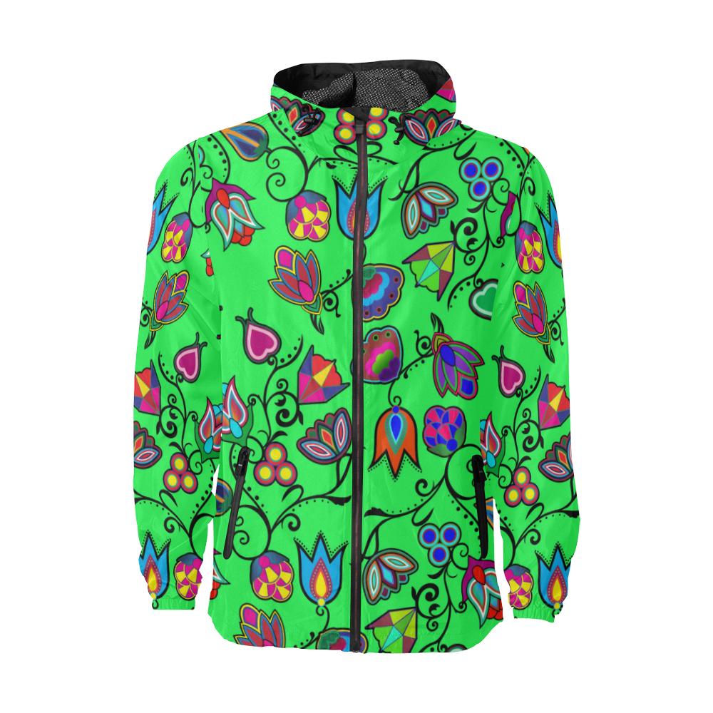 Indigenous Paisley - Green Unisex All Over Print Windbreaker (Model H23) All Over Print Windbreaker for Men (H23) e-joyer 