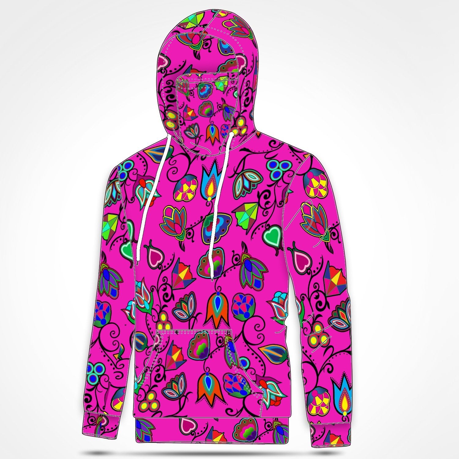 Indigenous Paisley Hoodie with Face Cover 49 Dzine 
