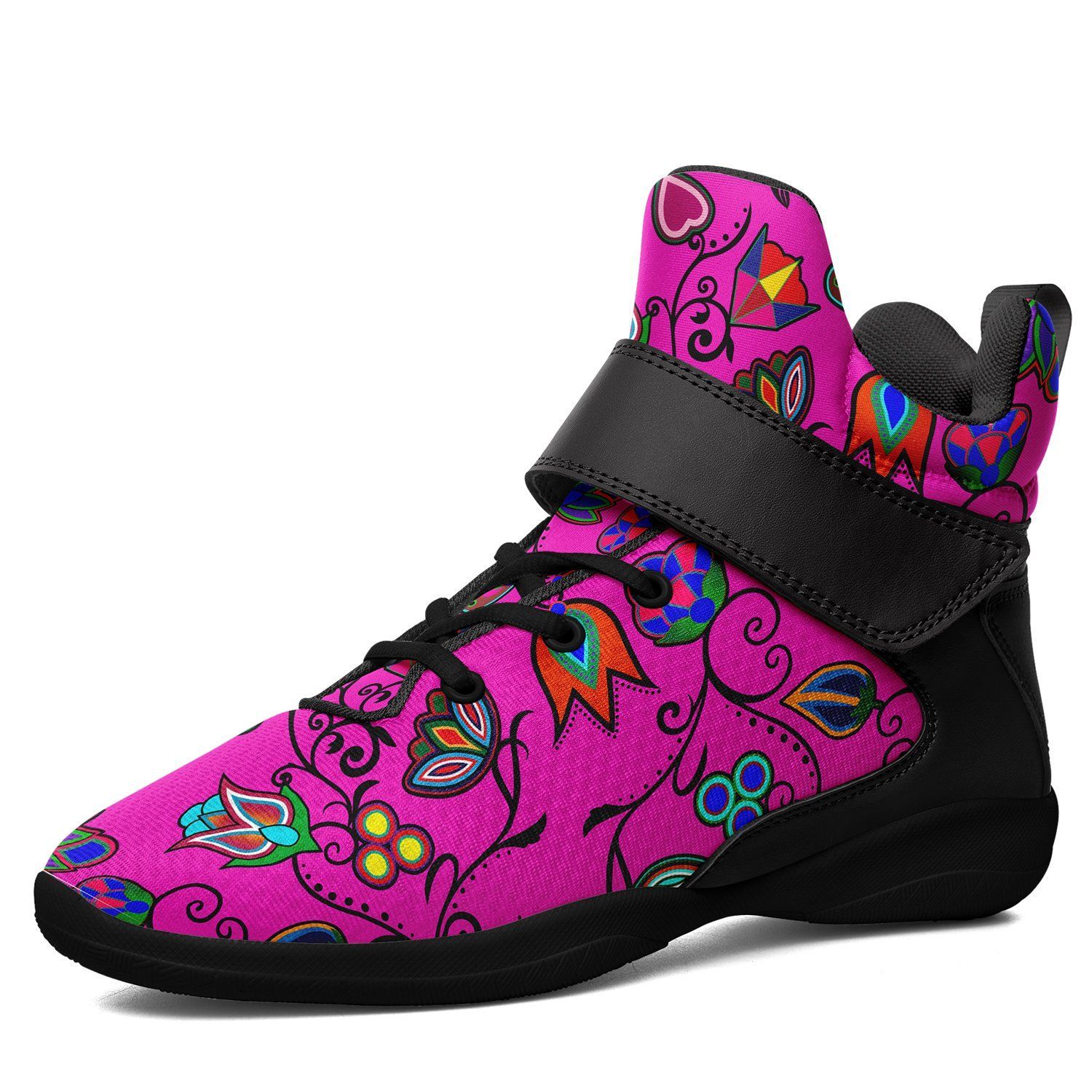 Indigenous Paisley Kid's Ipottaa Basketball / Sport High Top Shoes 49 Dzine US Child 12.5 / EUR 30 Black Sole with Black Strap 