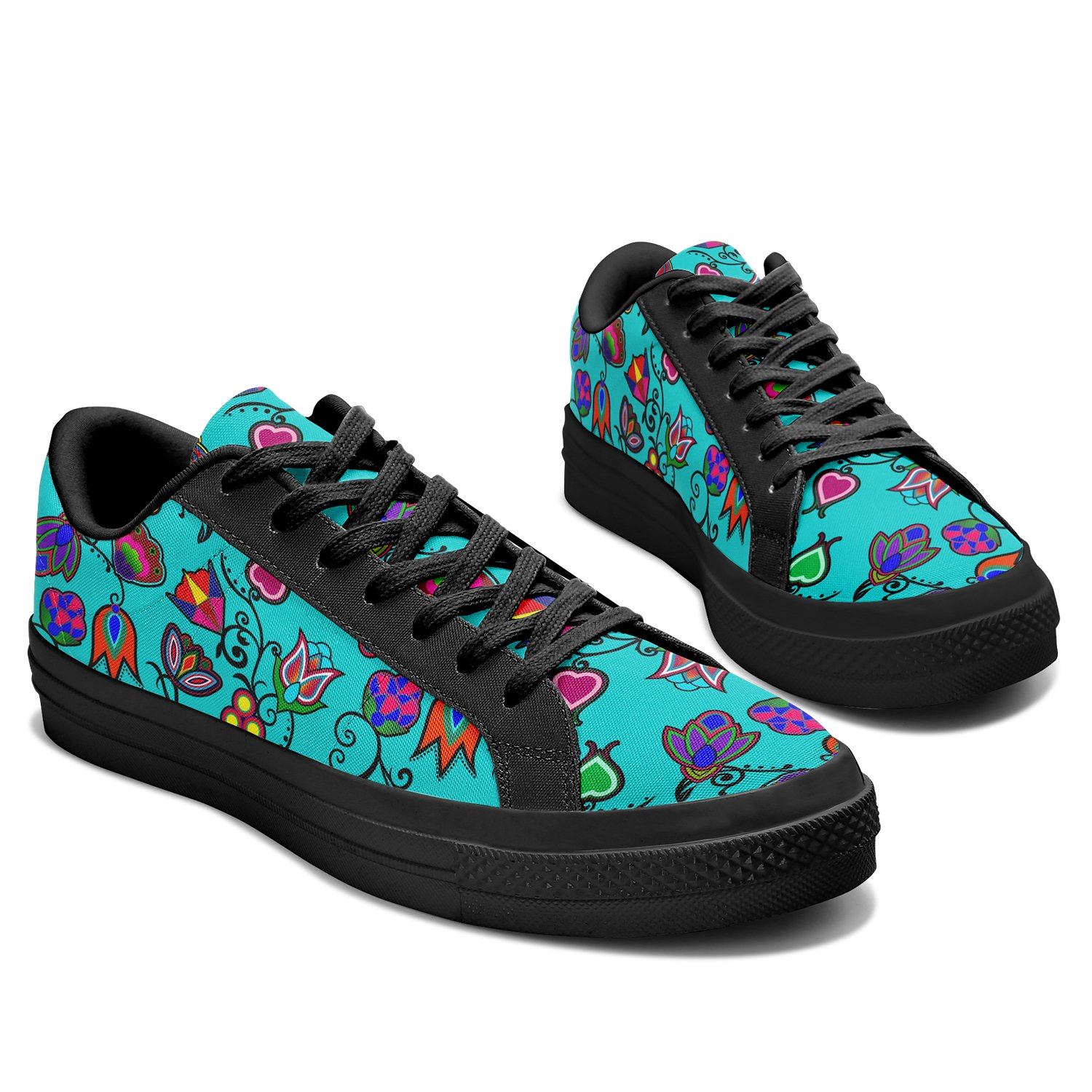 Indigenous Paisley Sky Aapisi Low Top Canvas Shoes Black Sole 49 Dzine 