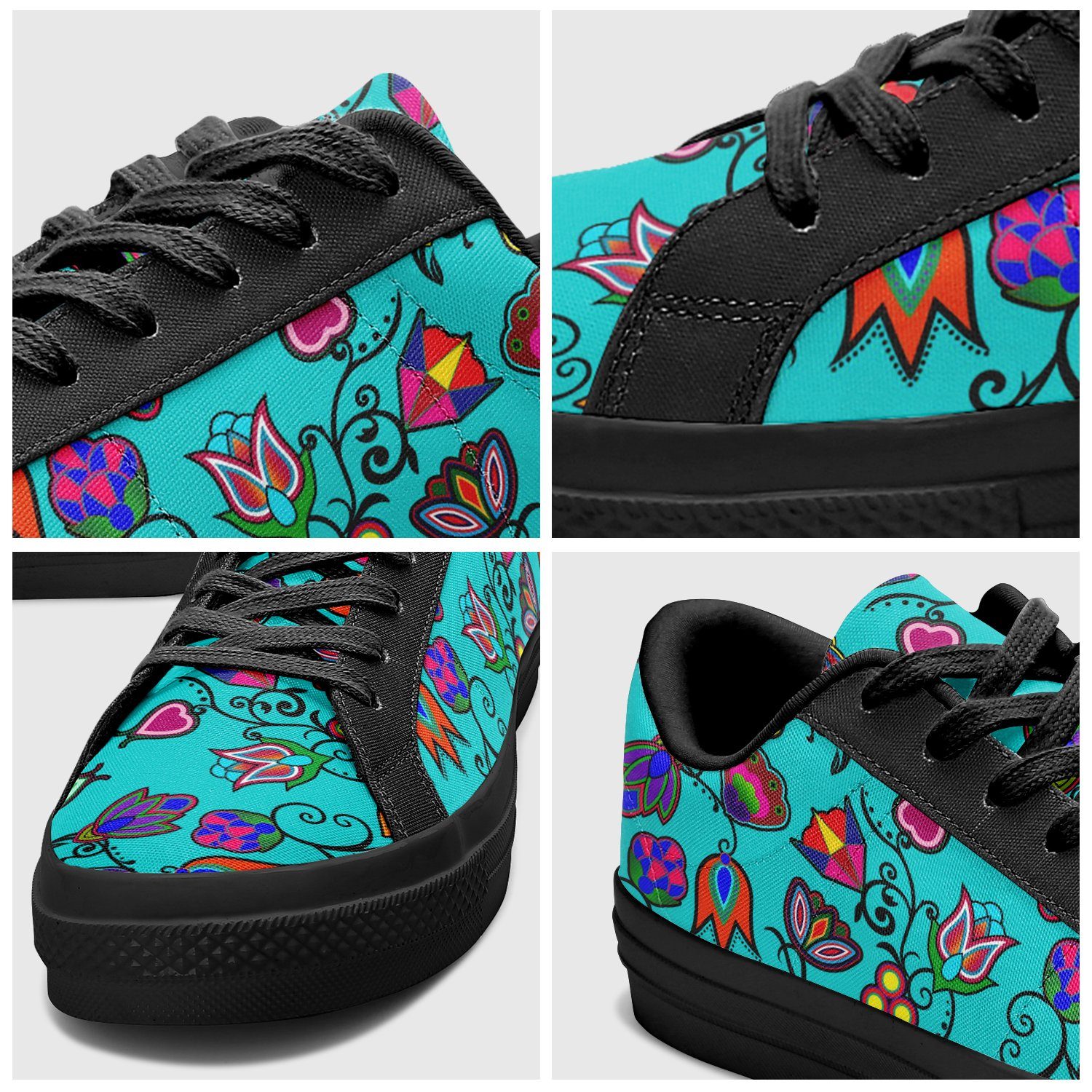 Indigenous Paisley Sky Aapisi Low Top Canvas Shoes Black Sole 49 Dzine 