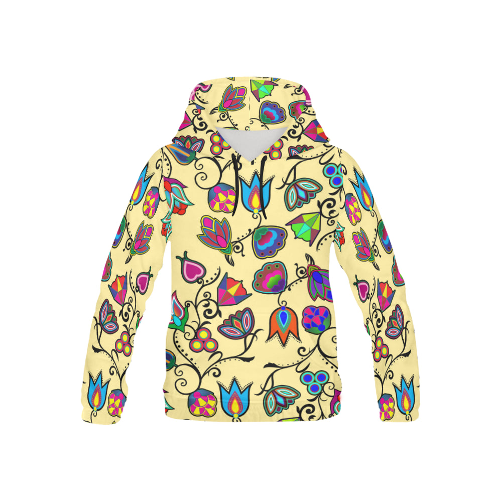 Indigenous Paisley - Vanilla All Over Print Hoodie for Kid (USA Size) (Model H13) All Over Print Hoodie for Kid (H13) e-joyer 