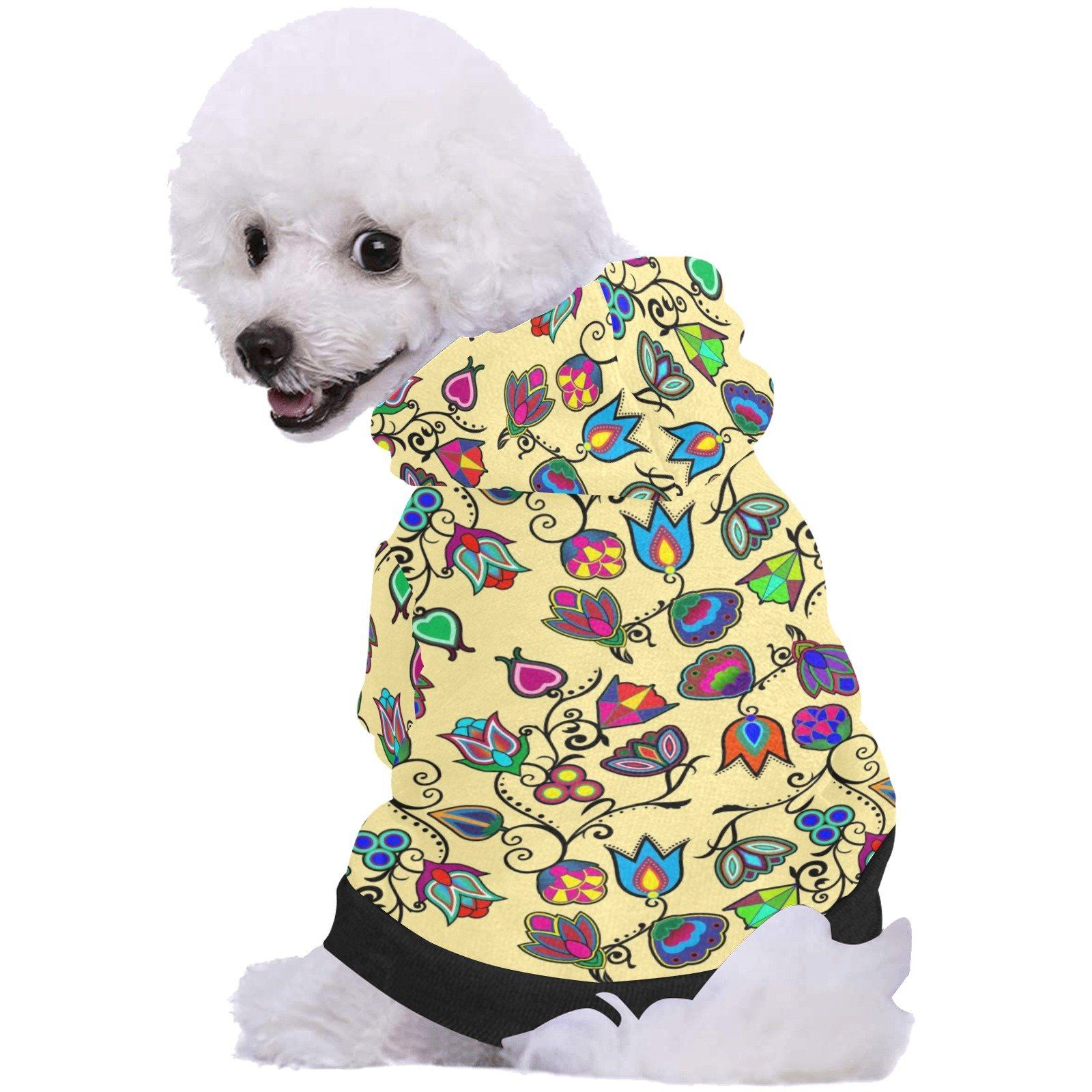 Indigenous Paisley Vanilla Pet Dog Hoodie Pet Dog Hoodie e-joyer 