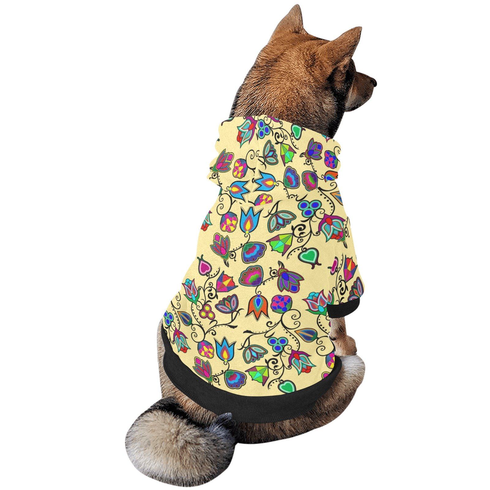 Indigenous Paisley Vanilla Pet Dog Hoodie Pet Dog Hoodie e-joyer 