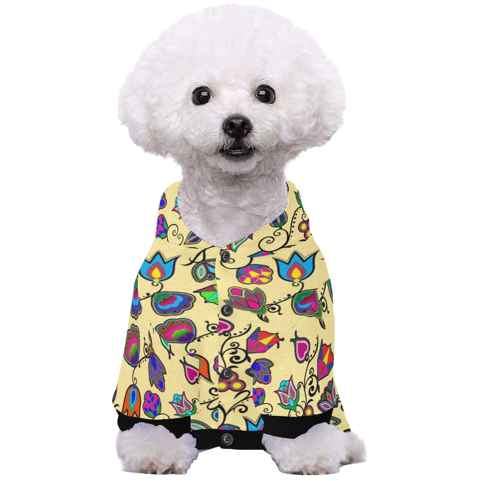 Indigenous Paisley Vanilla Pet Dog Hoodie Pet Dog Hoodie e-joyer 