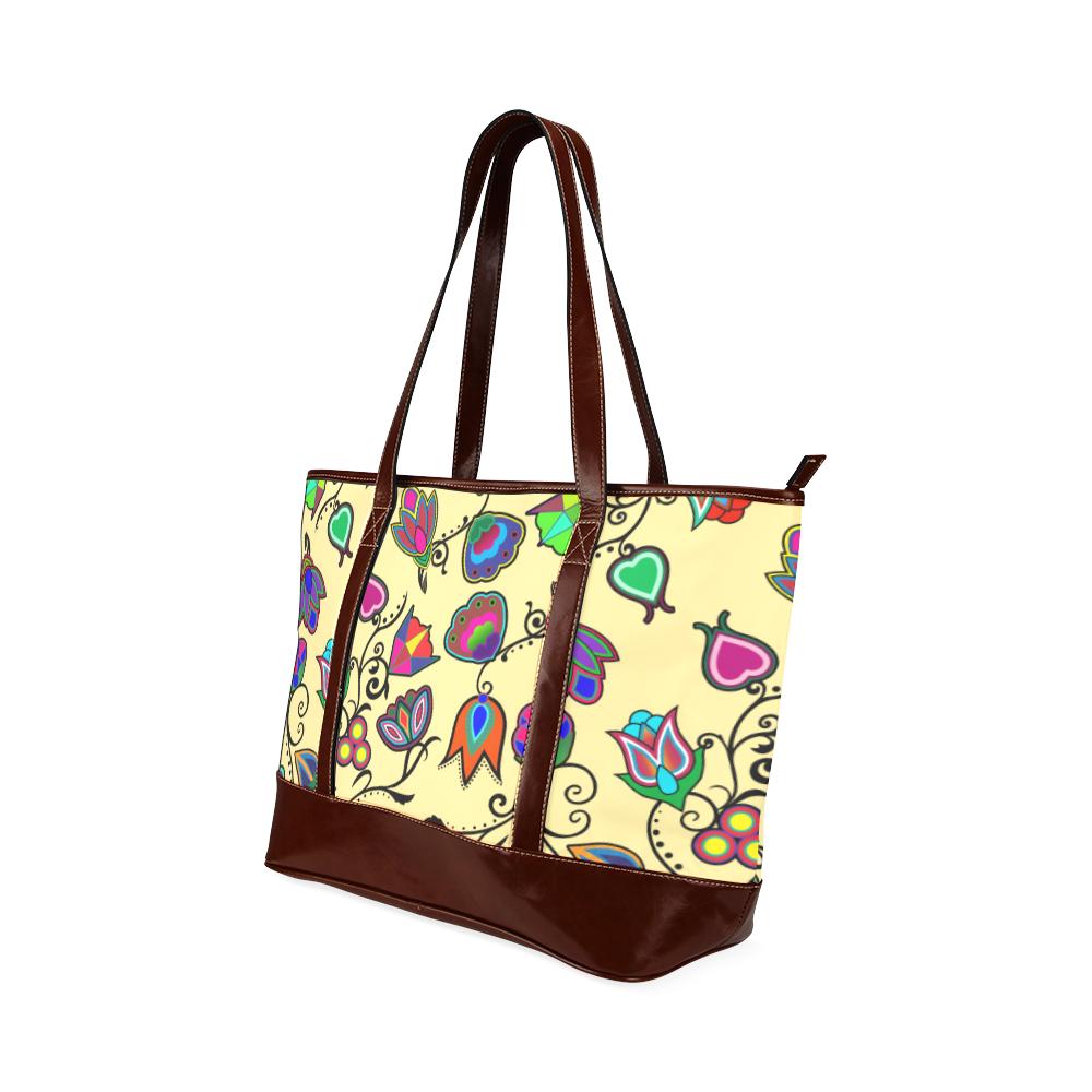 Indigenous Paisley - Vanilla Tote Handbag (Model 1642) Tote Handbags (1642) e-joyer 