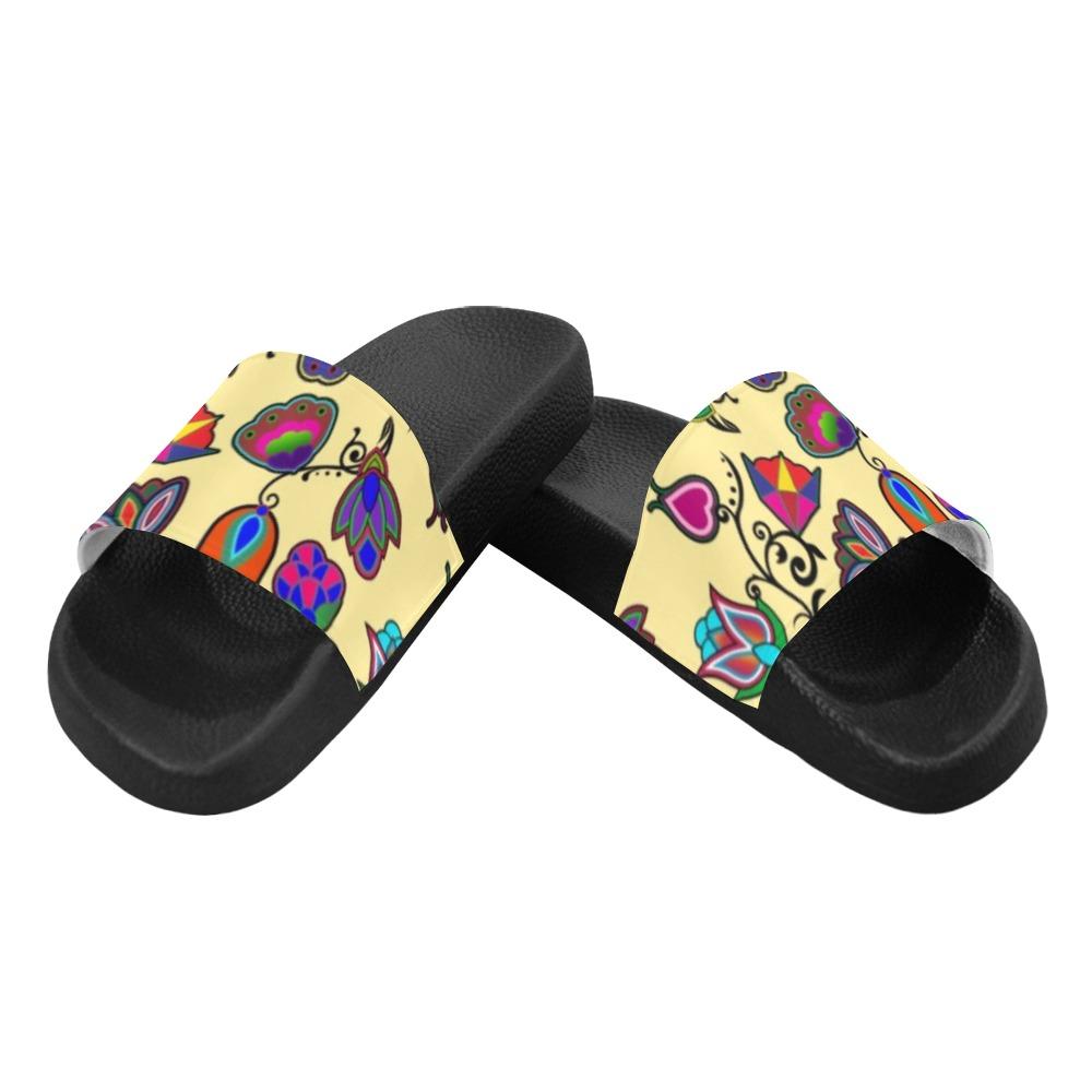 Indigenous Paisley Vanilla Women's Slide Sandals (Model 057) Women's Slide Sandals (057) e-joyer 