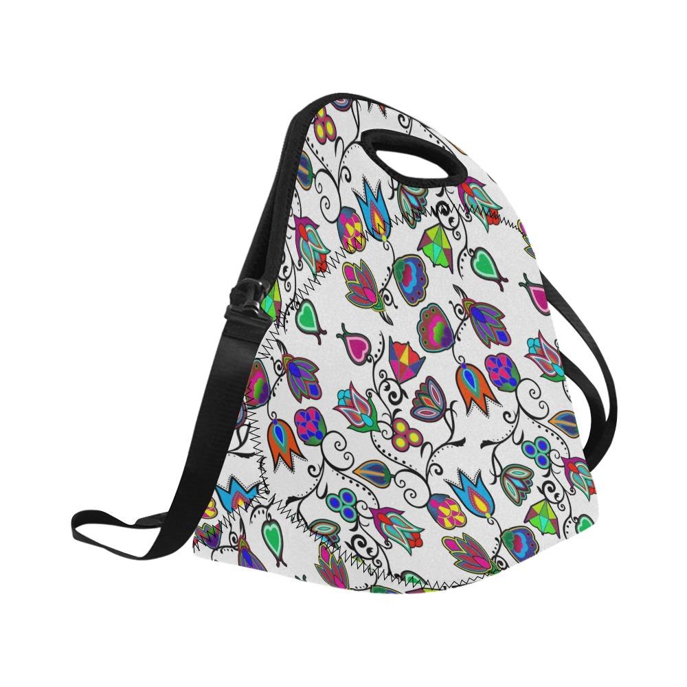 Indigenous Paisley White Neoprene Lunch Bag/Large (Model 1669) bag e-joyer 