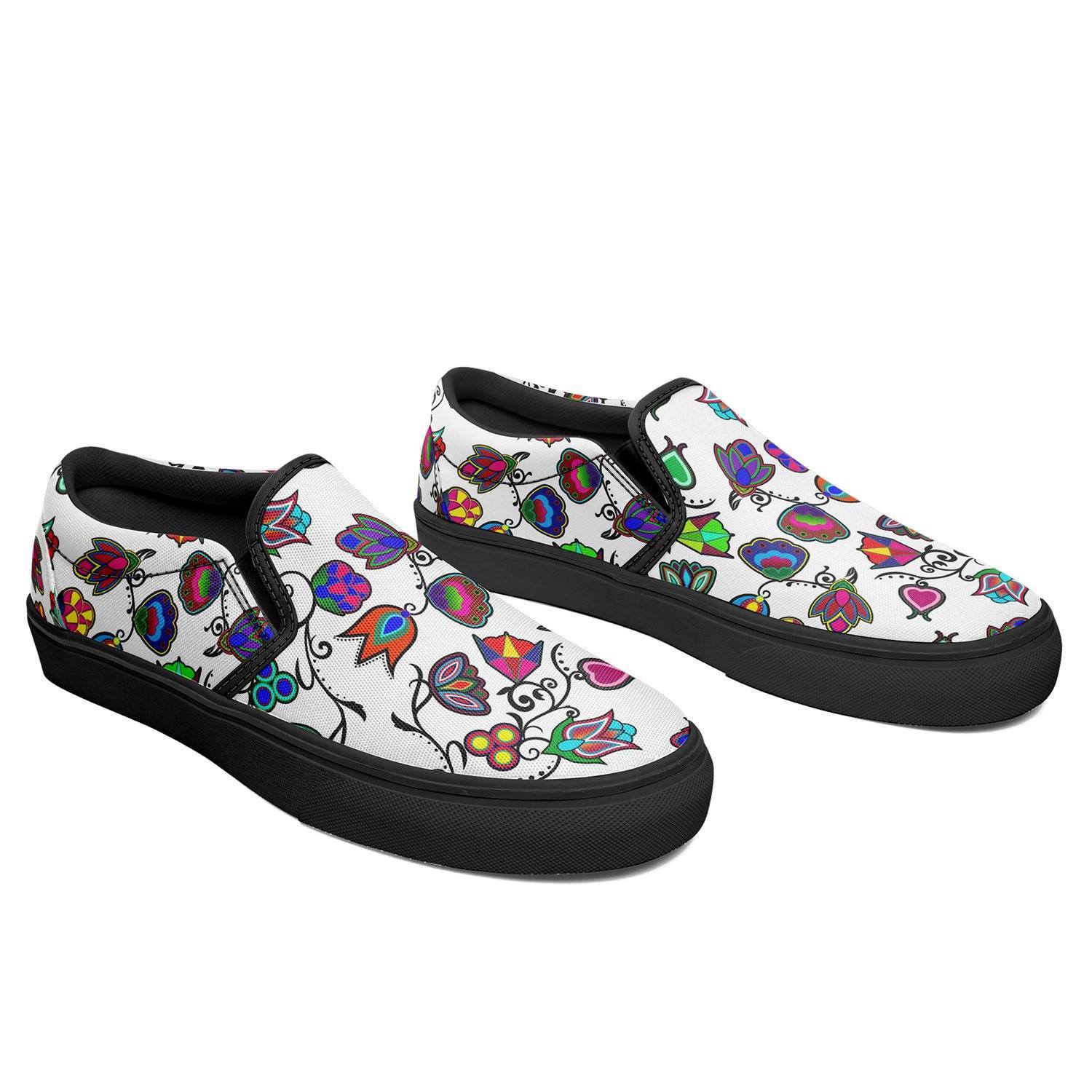 Indigenous Paisley White Otoyimm Kid's Canvas Slip On Shoes 49 Dzine 