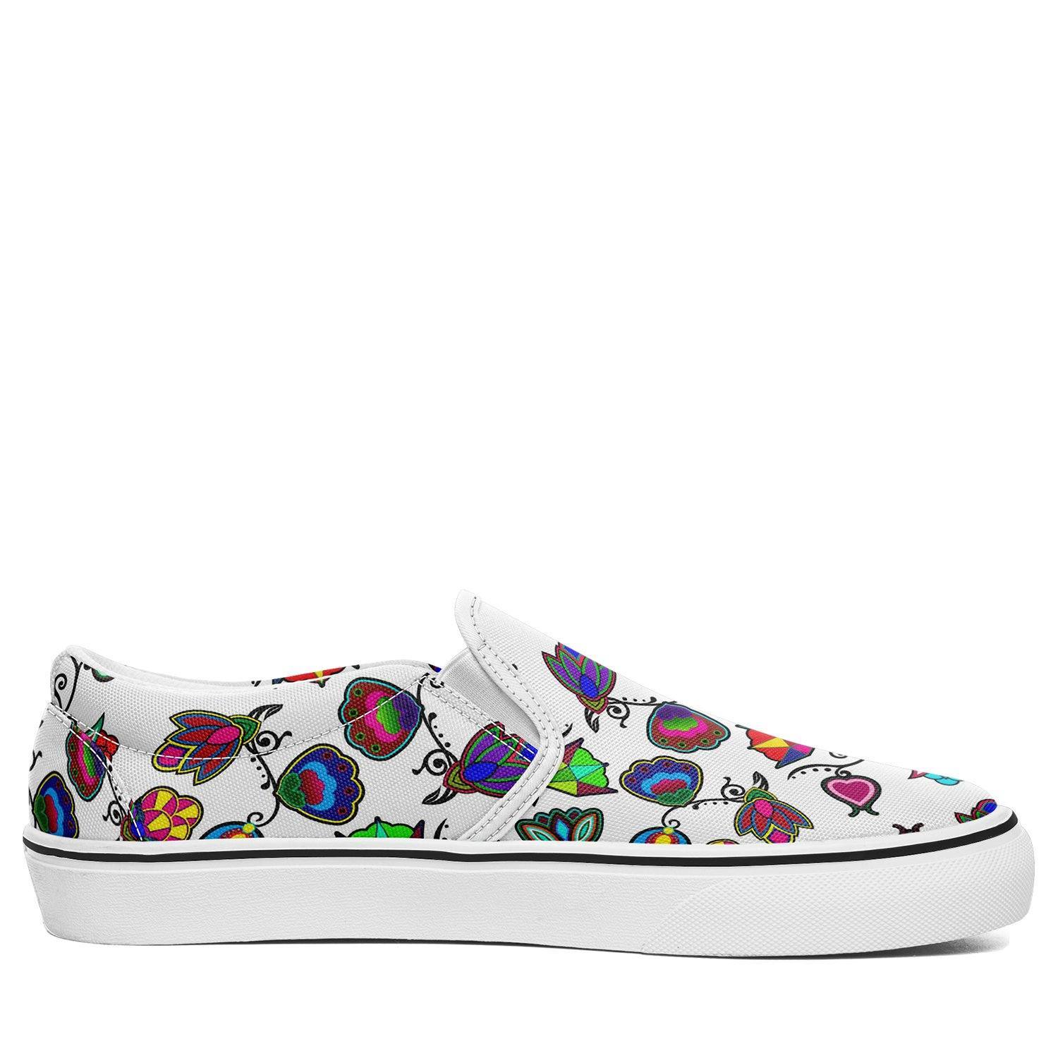 Indigenous Paisley White Otoyimm Kid's Canvas Slip On Shoes 49 Dzine 