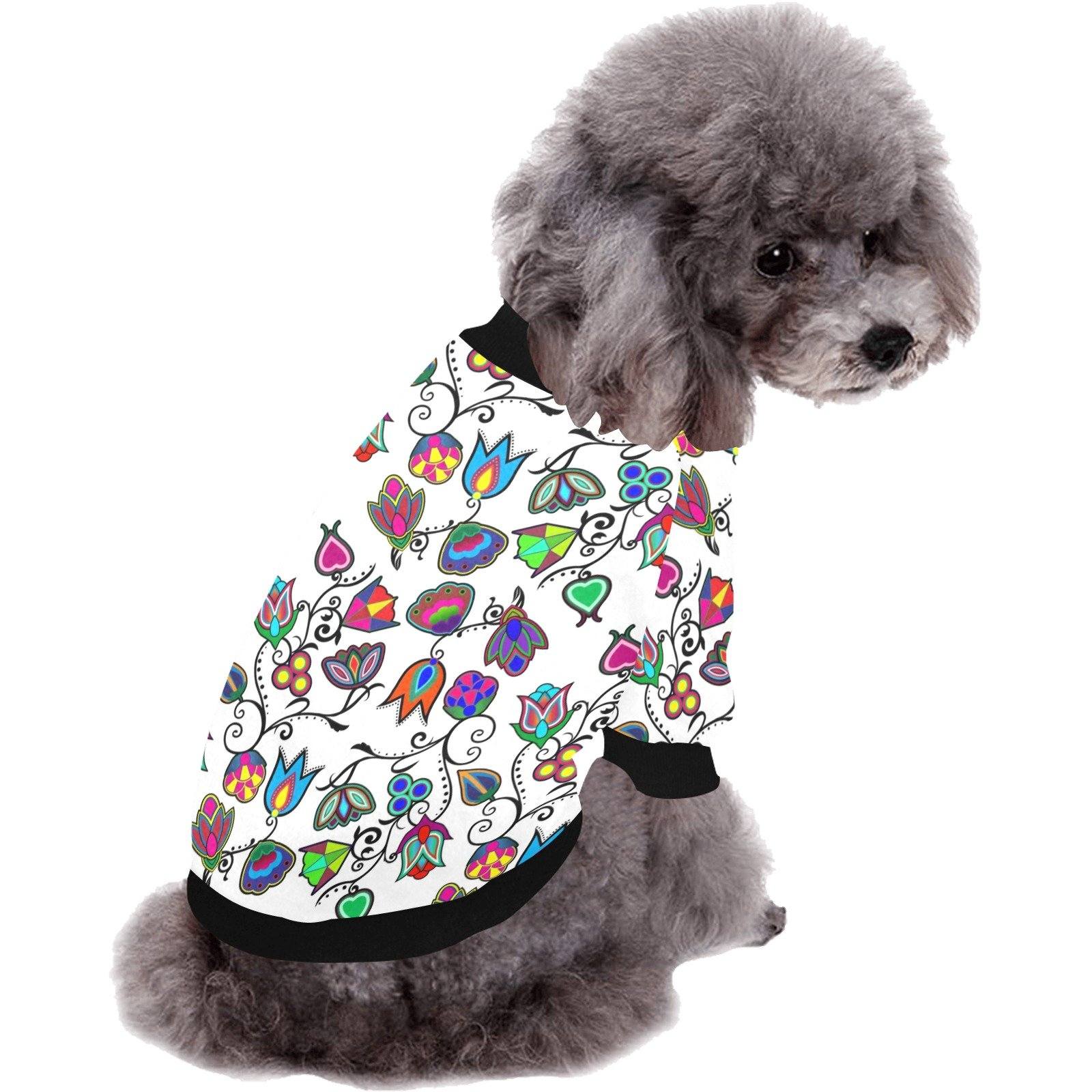 Indigenous Paisley White Pet Dog Round Neck Shirt Pet Dog Round Neck Shirt e-joyer 