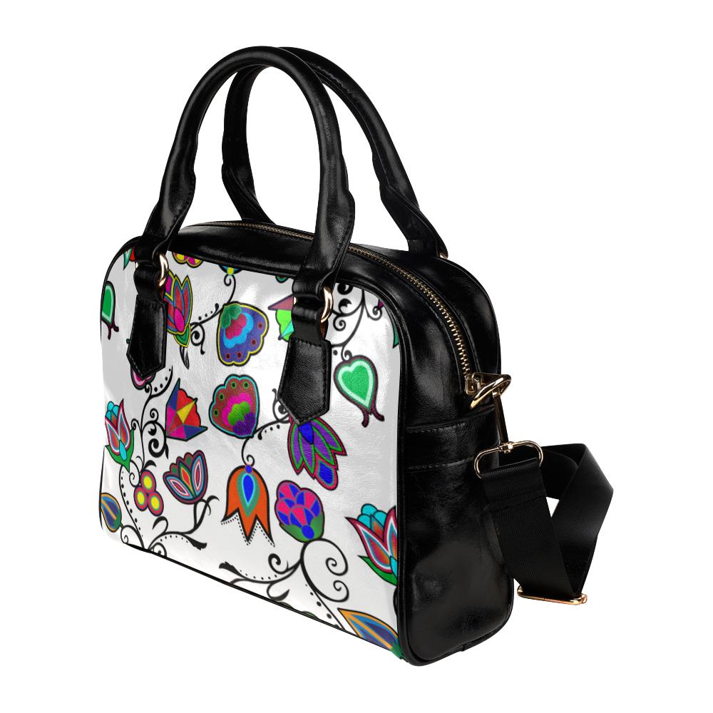 Indigenous Paisley - White Shoulder Handbag (Model 1634) Shoulder Handbags (1634) e-joyer 