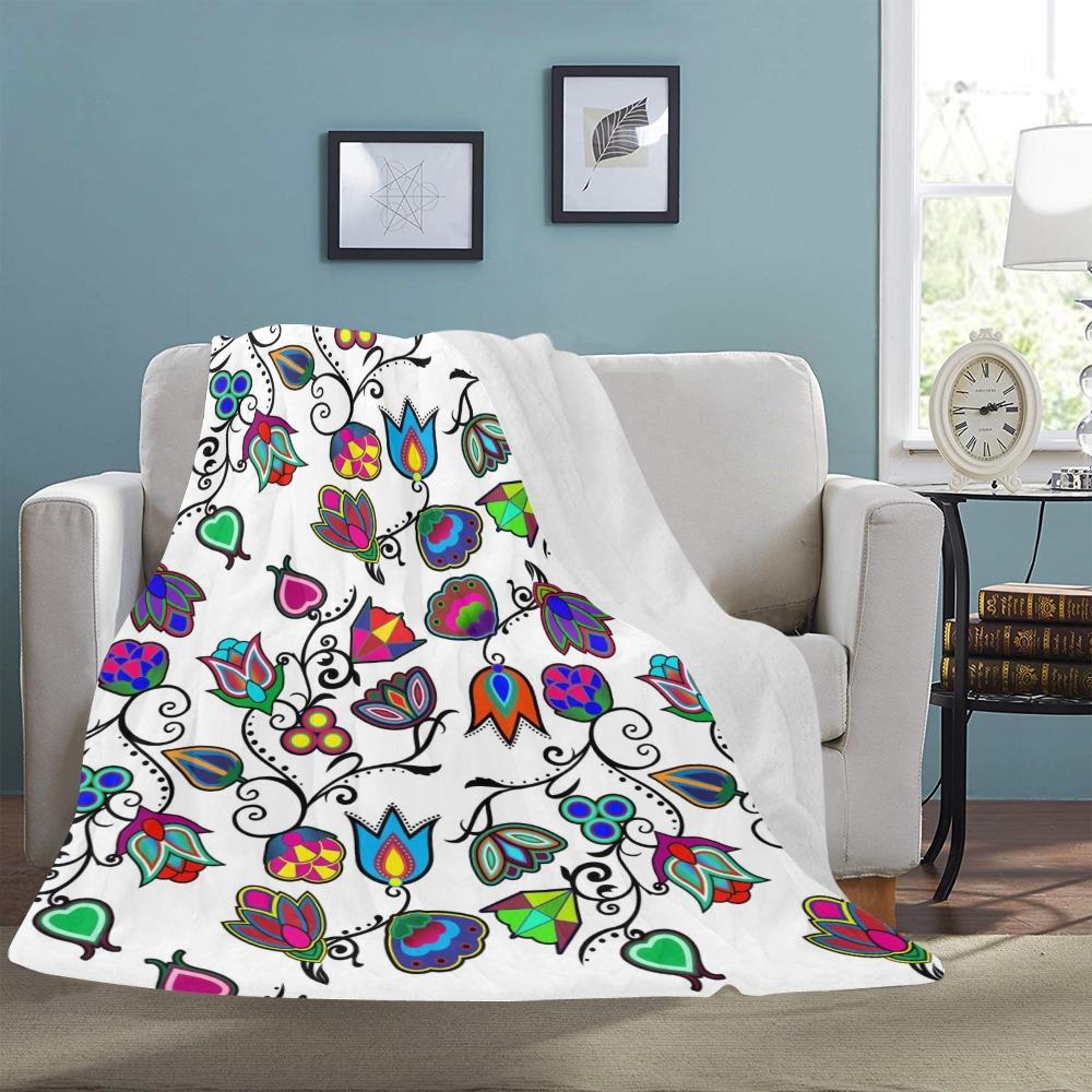 Indigenous Paisley White Ultra-Soft Micro Fleece Blanket 60"x80" Ultra-Soft Blanket 60''x80'' e-joyer 