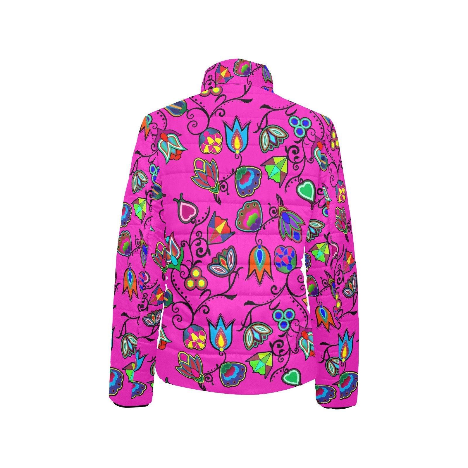 Indigenous Paisley Women's Stand Collar Padded Jacket (Model H41) jacket e-joyer 