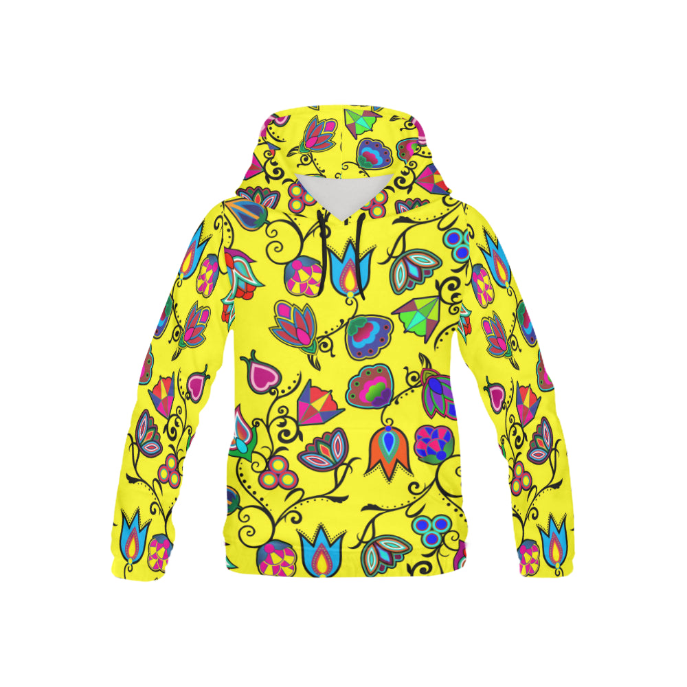 Indigenous Paisley - Yellow All Over Print Hoodie for Kid (USA Size) (Model H13) All Over Print Hoodie for Kid (H13) e-joyer 