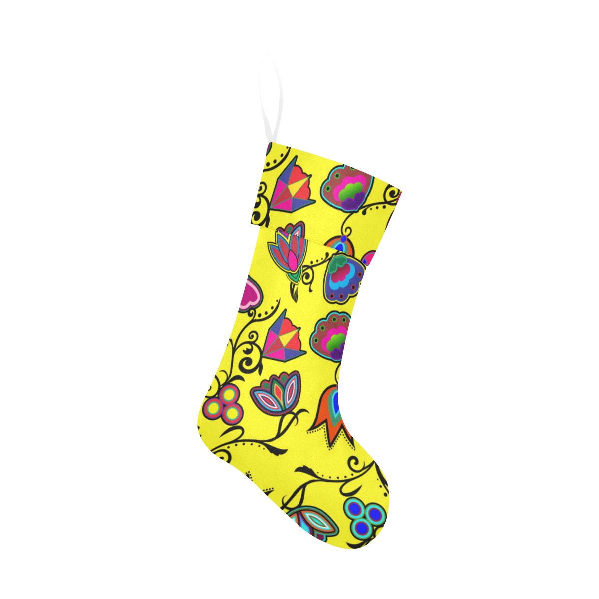Indigenous Paisley Yellow Christmas Stocking holiday stocking e-joyer 