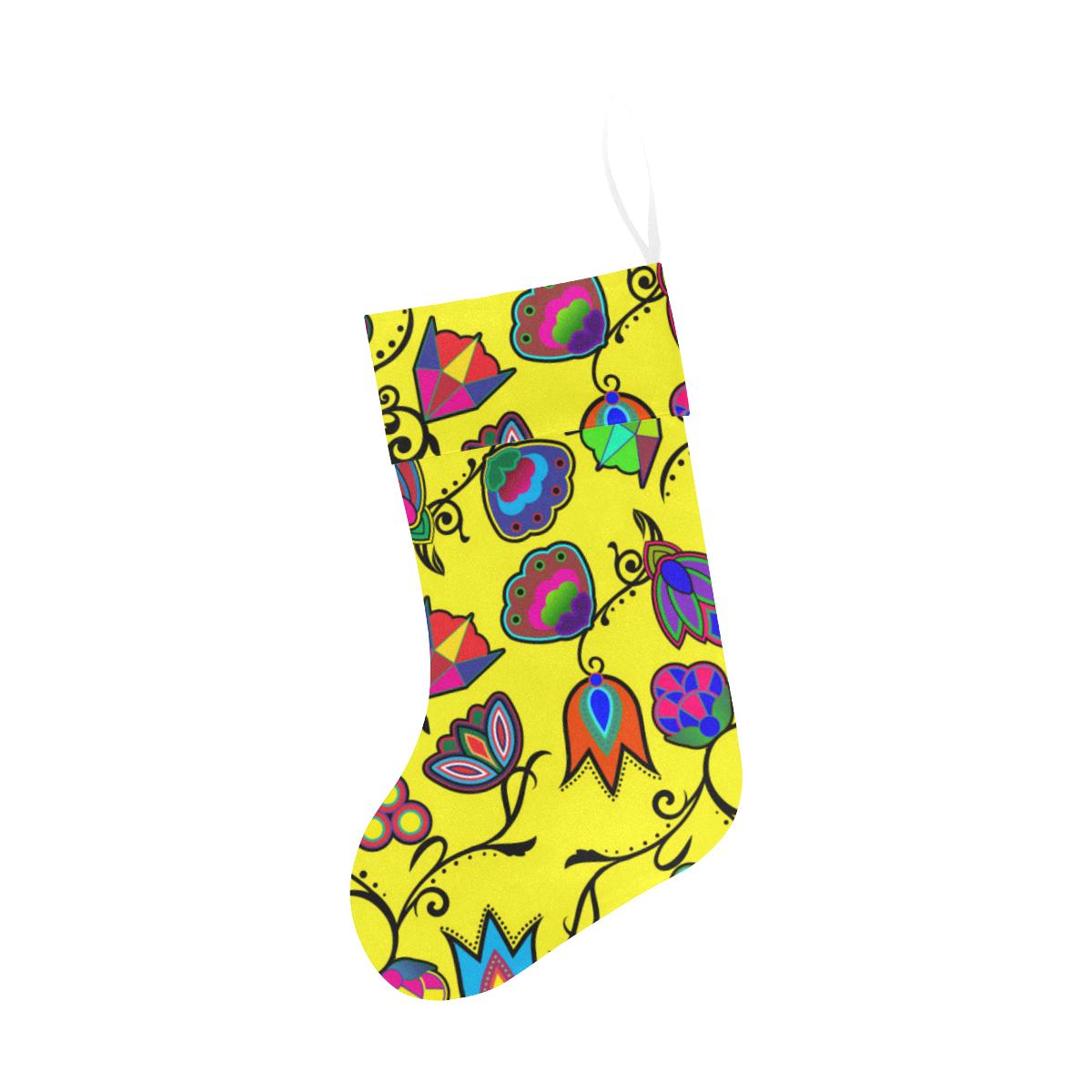 Indigenous Paisley Yellow Christmas Stocking holiday stocking e-joyer 