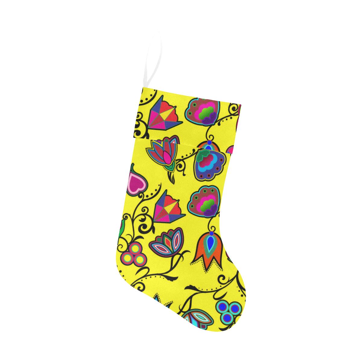 Indigenous Paisley Yellow Christmas Stocking holiday stocking e-joyer 