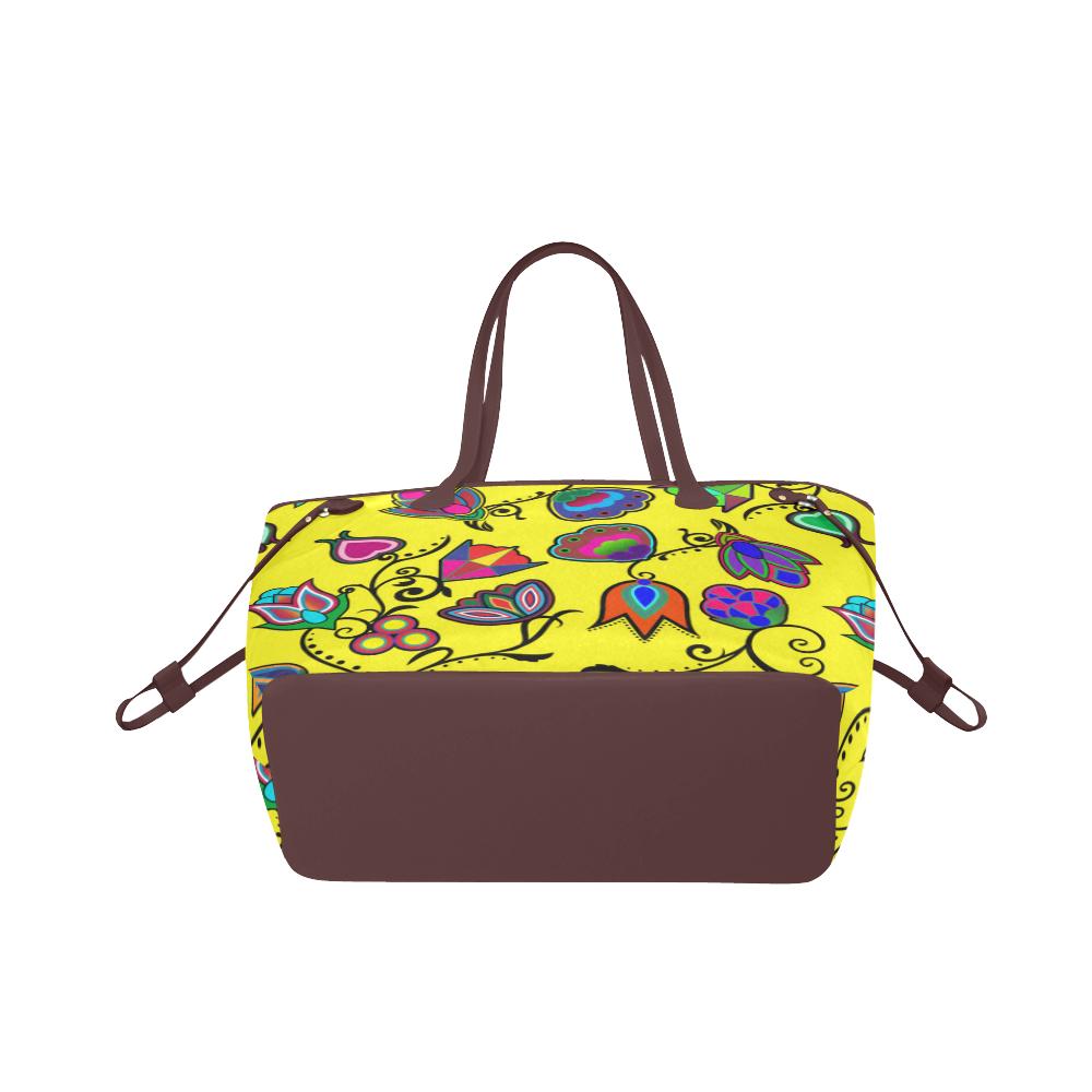 Indigenous Paisley - Yellow Clover Canvas Tote Bag (Model 1661) Clover Canvas Tote Bag (1661) e-joyer 