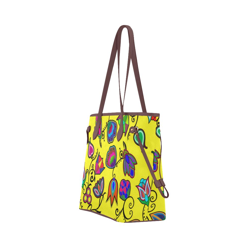 Indigenous Paisley - Yellow Clover Canvas Tote Bag (Model 1661) Clover Canvas Tote Bag (1661) e-joyer 