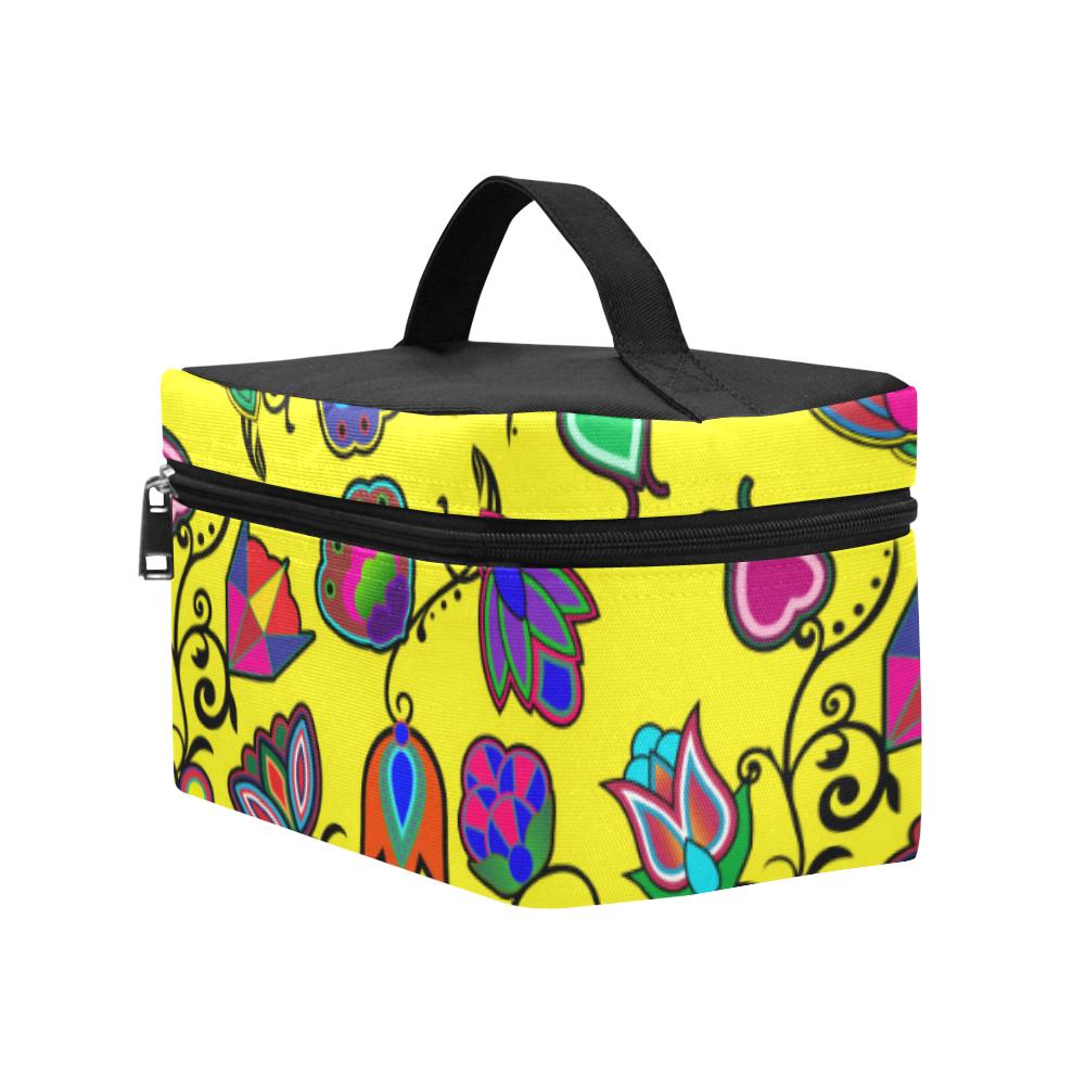 Indigenous Paisley Yellow Cosmetic Bag/Large (Model 1658) Cosmetic Bag e-joyer 