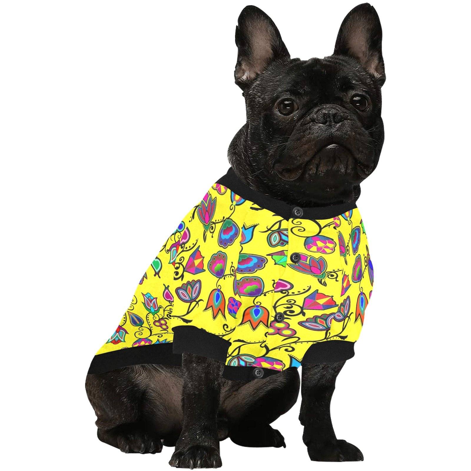 Indigenous Paisley Yellow Pet Dog Round Neck Shirt Pet Dog Round Neck Shirt e-joyer 