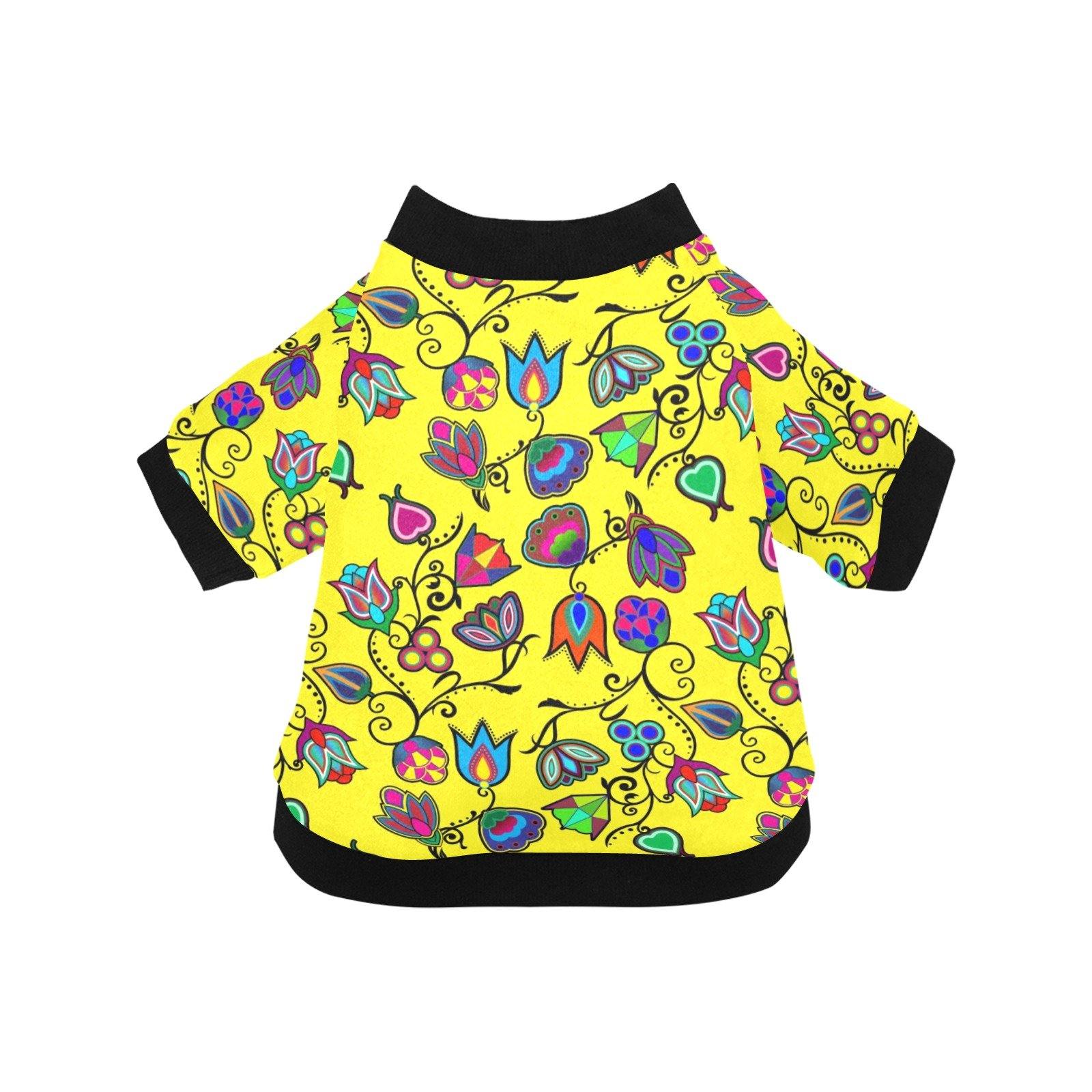 Indigenous Paisley Yellow Pet Dog Round Neck Shirt Pet Dog Round Neck Shirt e-joyer 