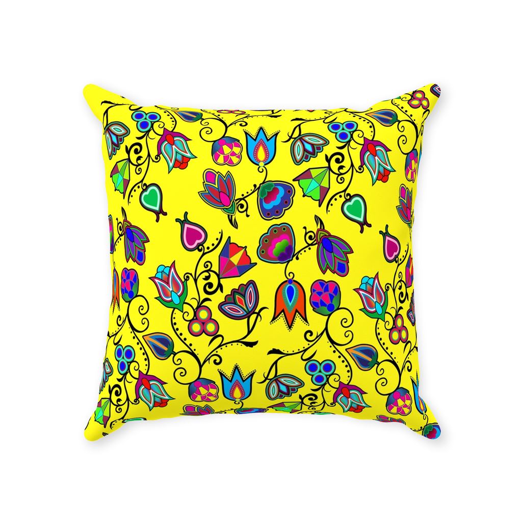 Indigenous Paisley - Yellow Throw Pillows 49 Dzine With Zipper Poly Twill 14x14 inch