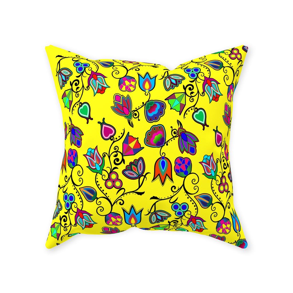 Indigenous Paisley - Yellow Throw Pillows 49 Dzine With Zipper Poly Twill 16x16 inch