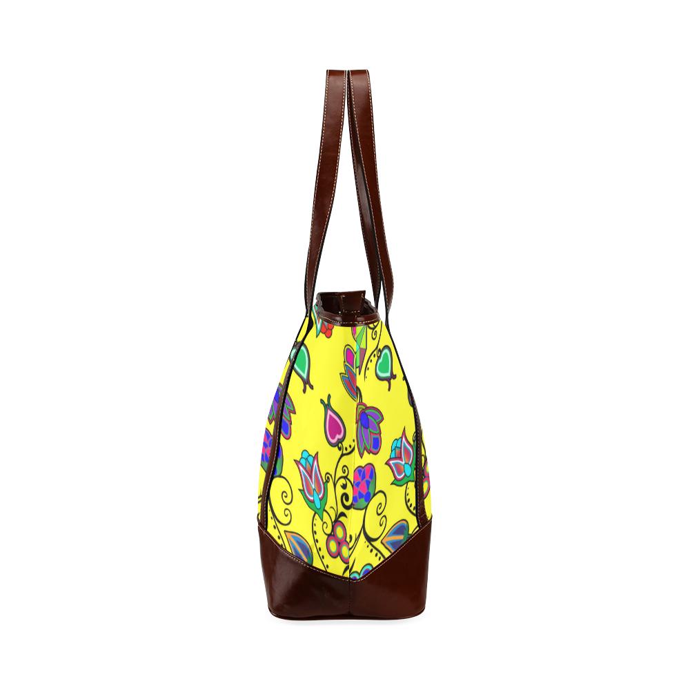 Indigenous Paisley - Yellow Tote Handbag (Model 1642) Tote Handbags (1642) e-joyer 