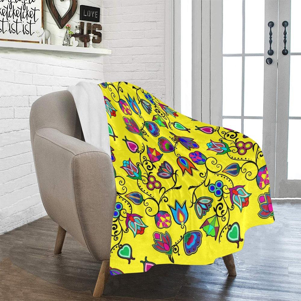 Indigenous Paisley Yellow Ultra-Soft Micro Fleece Blanket 40"x50" Ultra-Soft Blanket 40''x50'' e-joyer 