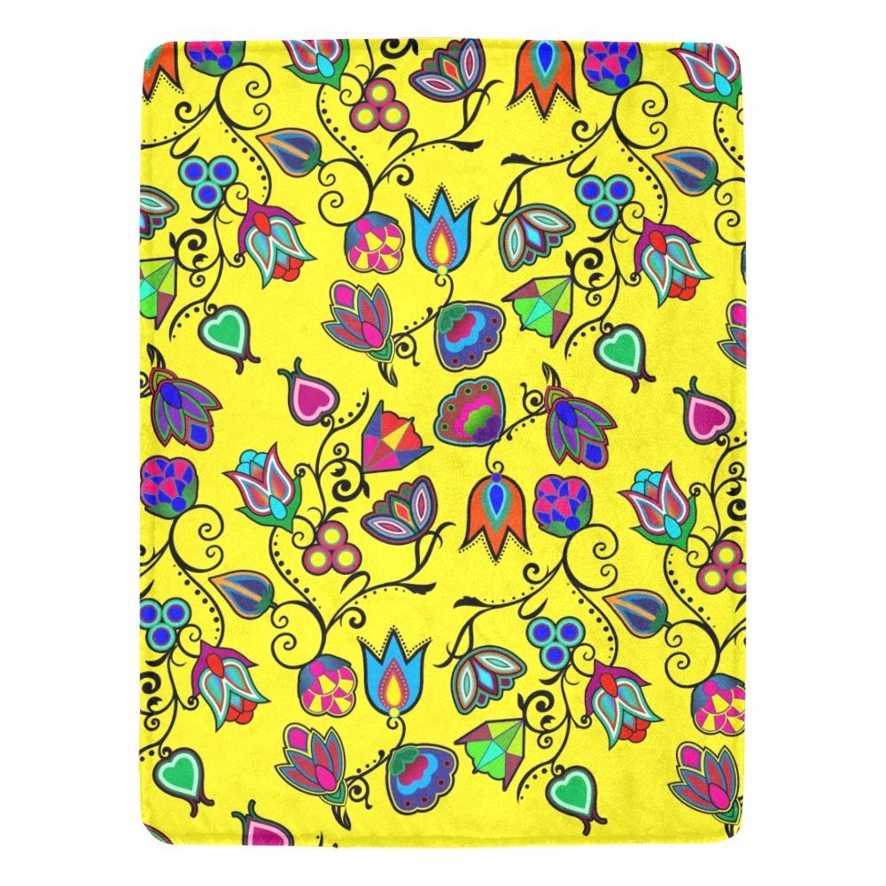 Indigenous Paisley Yellow Ultra-Soft Micro Fleece Blanket 60"x80" Ultra-Soft Blanket 60''x80'' e-joyer 