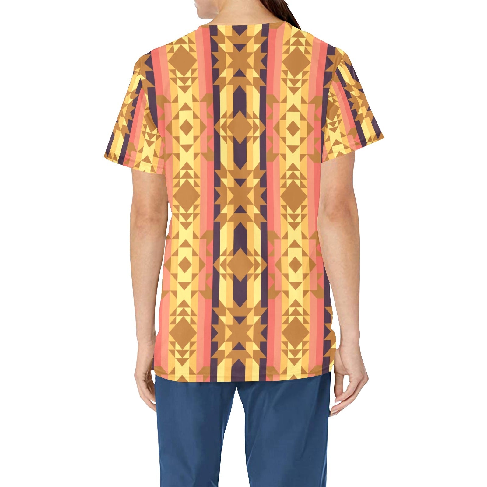 Infinite Sunset All Over Print Scrub Top Scrub Top e-joyer 