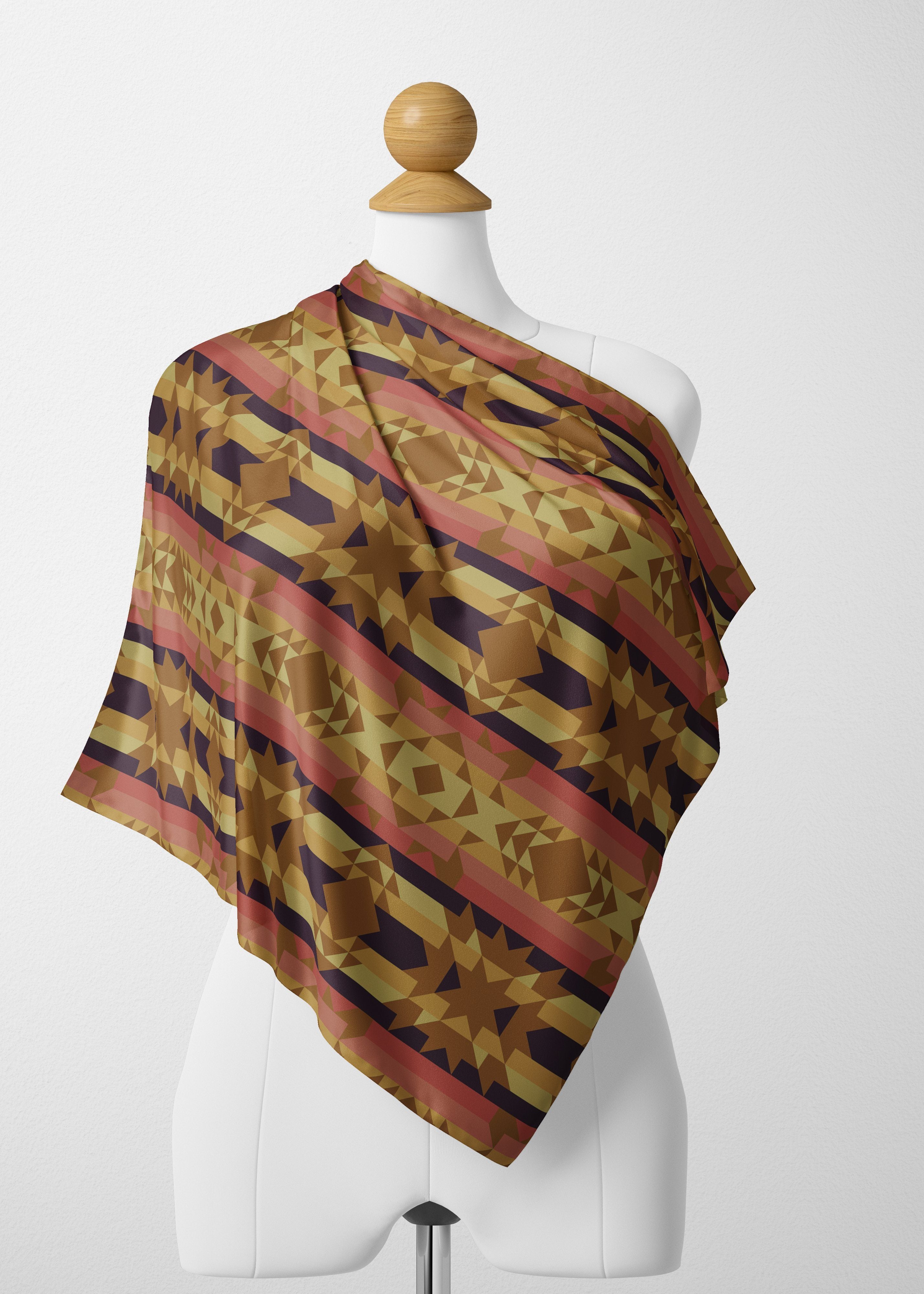 Infinite Sunset Satin Shawl Scarf 49 Dzine 