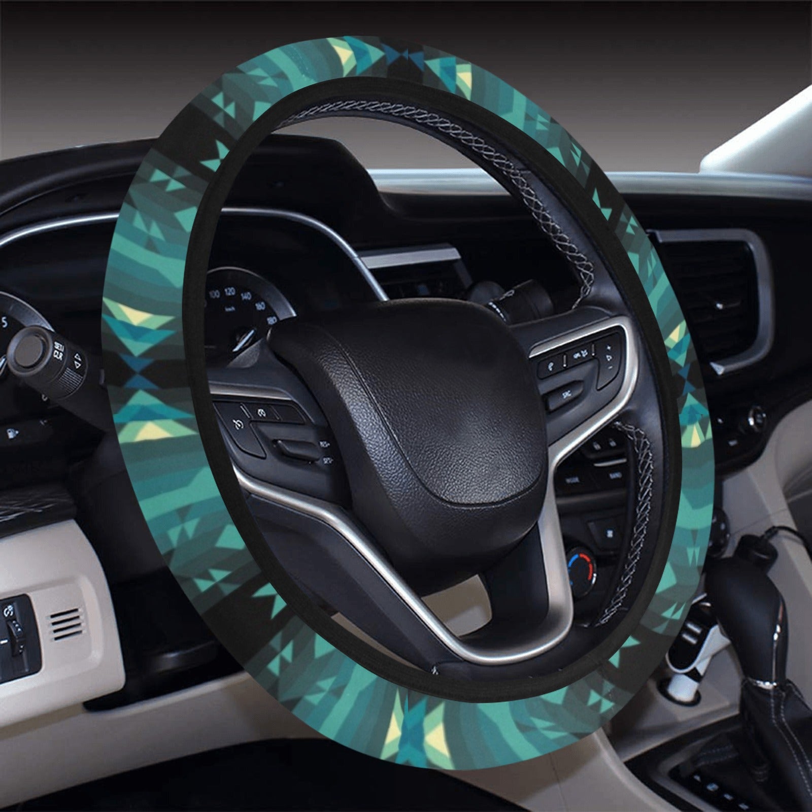 Inspire Green Steering Wheel Cover with Elastic Edge Steering Wheel Cover with Elastic Edge e-joyer 