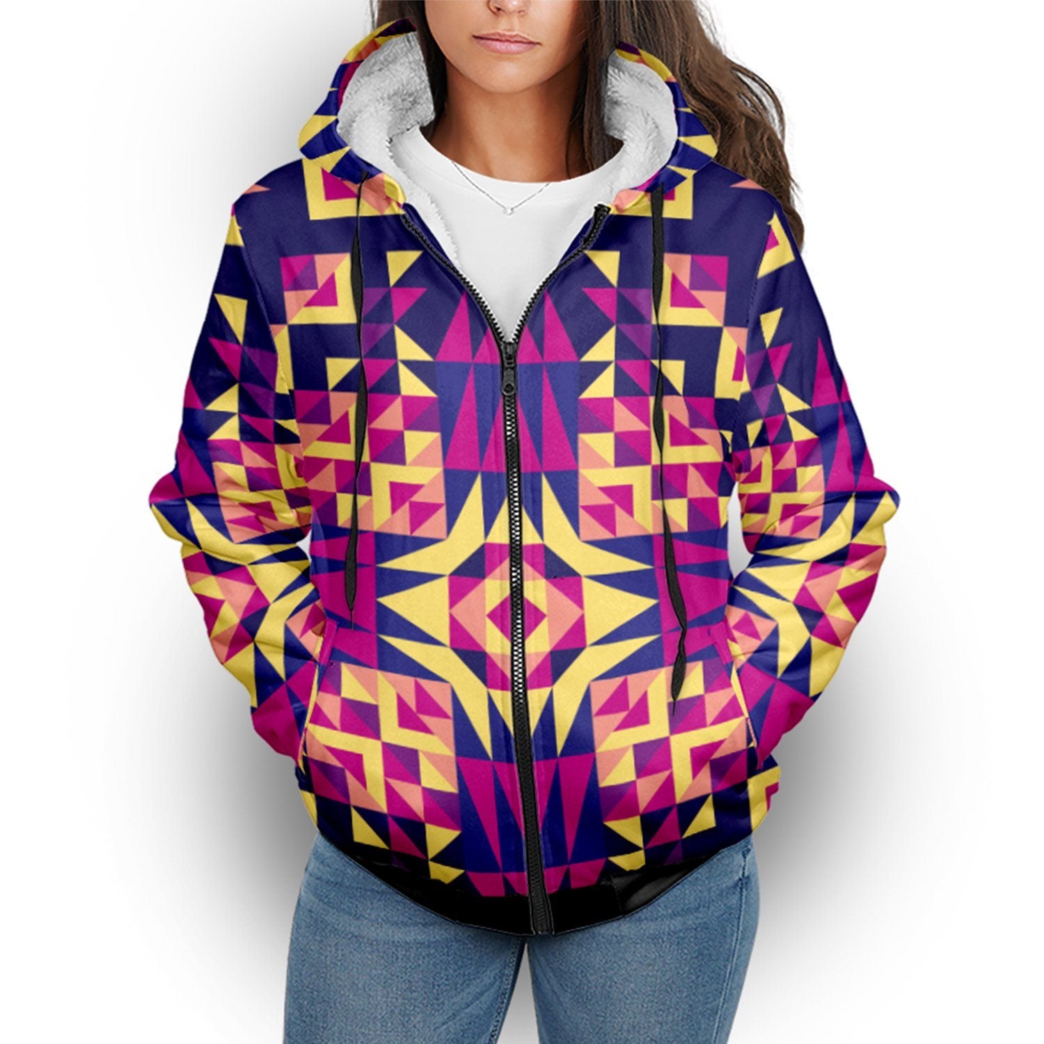 Kaleidoscope Bleu Sherpa Hoodie hoodie Herman 