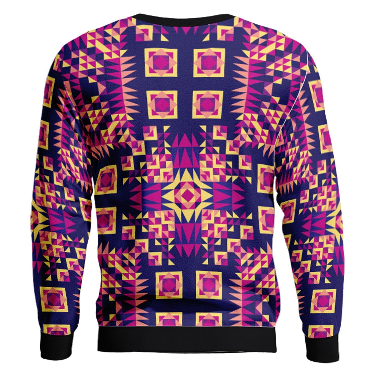 Kaleidoscope Bleu Unisex Crewneck Long Sleeve Top Herman 