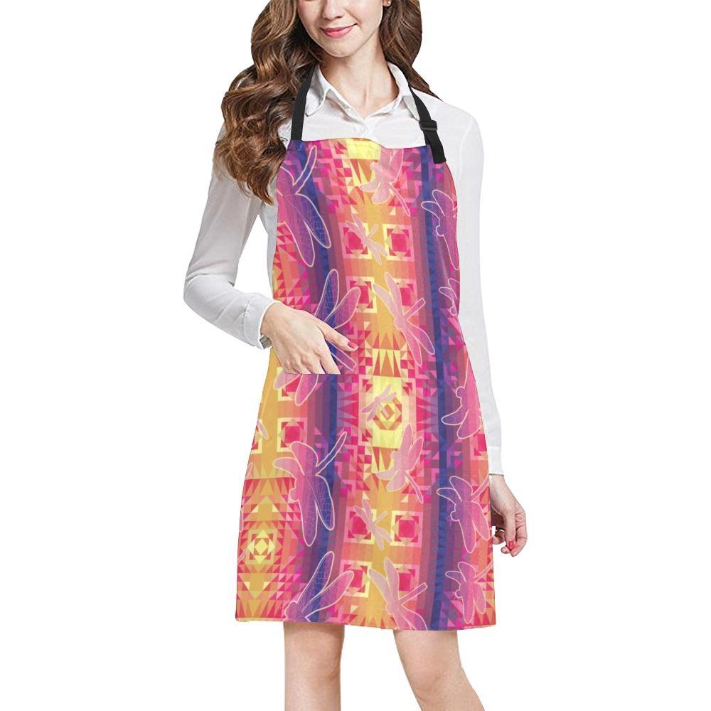 Kaleidoscope Dragonfly All Over Print Apron All Over Print Apron e-joyer 