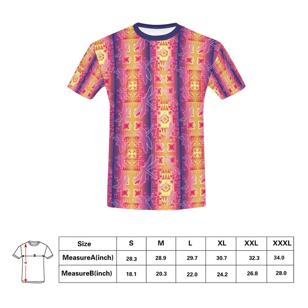 Kaleidoscope Dragonfly All Over Print T-Shirt for Men (USA Size) (Model T40) All Over Print T-Shirt for Men (T40) e-joyer 