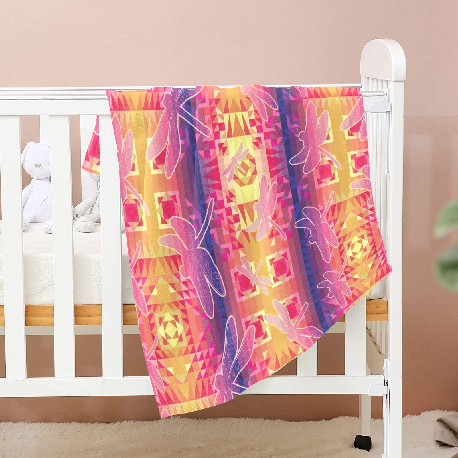 Kaleidoscope Dragonfly Baby Blanket 30"x40" Baby Blanket 30"x40" e-joyer 