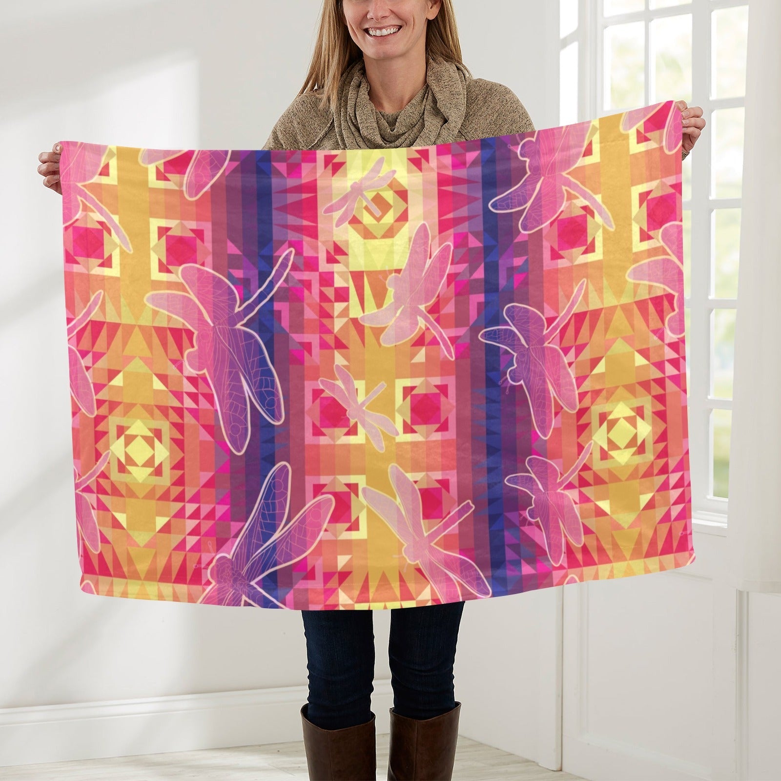 Kaleidoscope Dragonfly Baby Blanket 30"x40" Baby Blanket 30"x40" e-joyer 