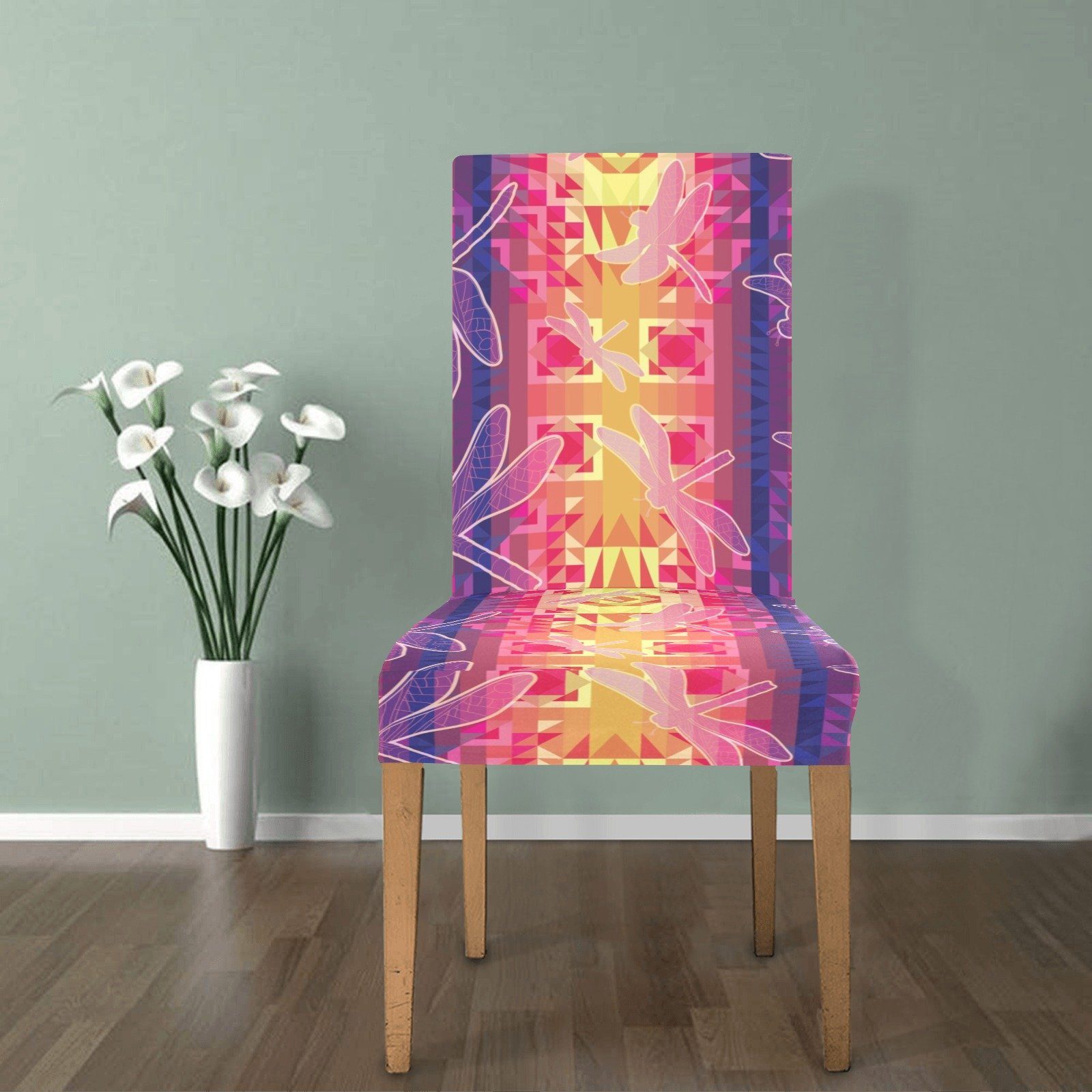 Kaleidoscope Dragonfly Chair Cover (Pack of 6) Chair Cover (Pack of 6) e-joyer 