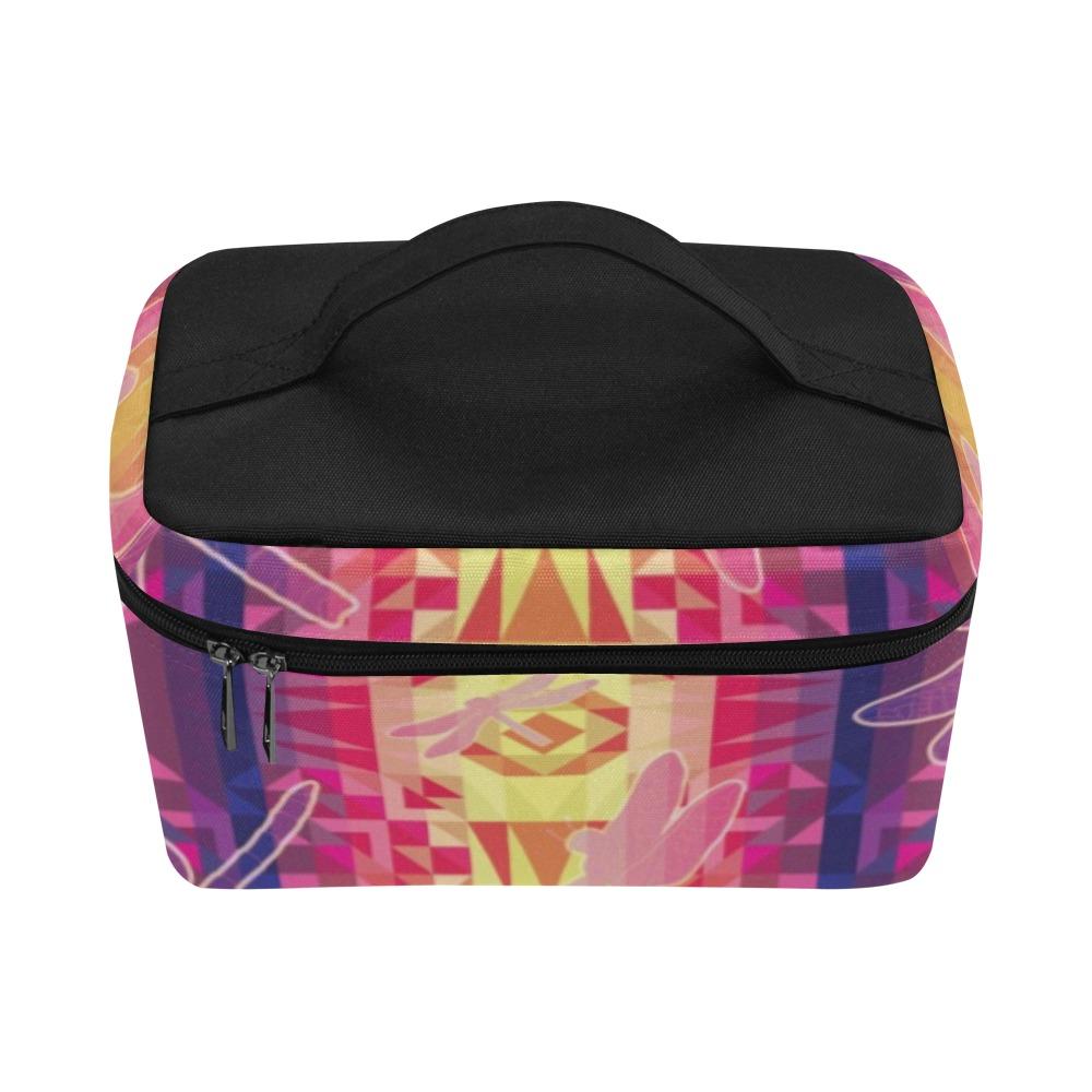 Kaleidoscope Dragonfly Cosmetic Bag/Large (Model 1658) bag e-joyer 