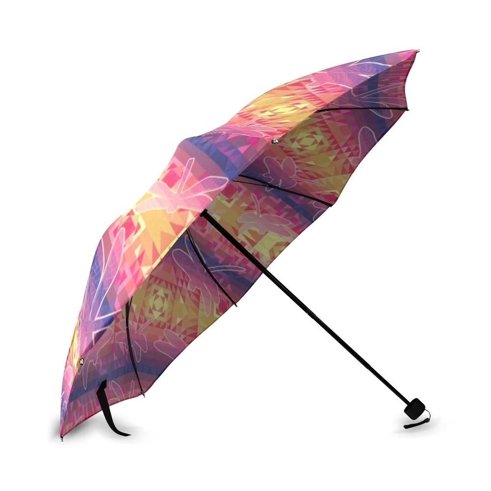 Kaleidoscope Dragonfly Foldable Umbrella (Model U01) Foldable Umbrella e-joyer 