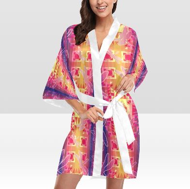 Kaleidoscope Dragonfly Kimono Robe Artsadd 