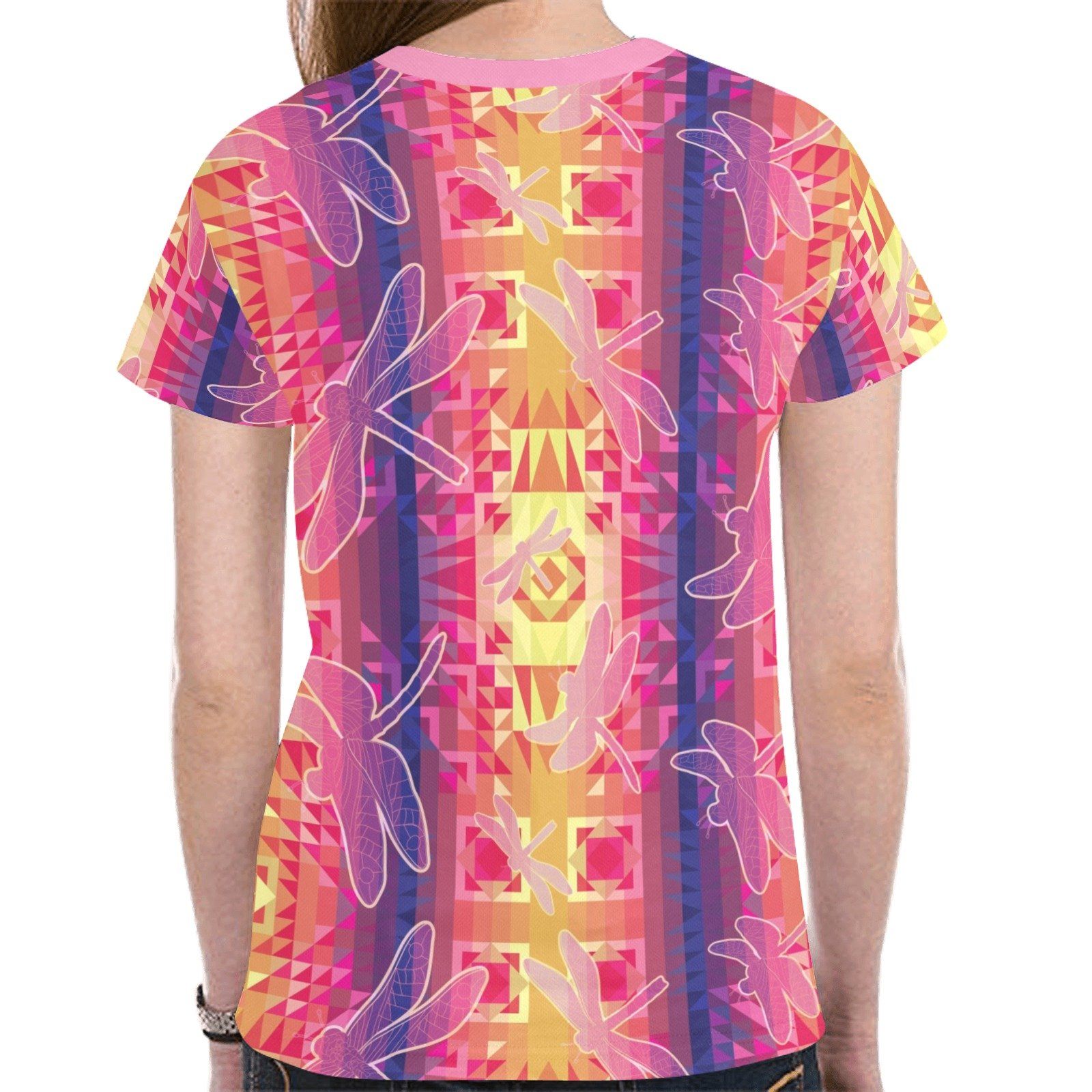 Kaleidoscope Dragonfly New All Over Print T-shirt for Women (Model T45) tshirt e-joyer 